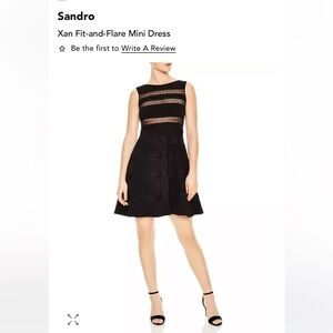 NWT . Gorgeous fit to flare little black dress by Sandro . Size small (1)